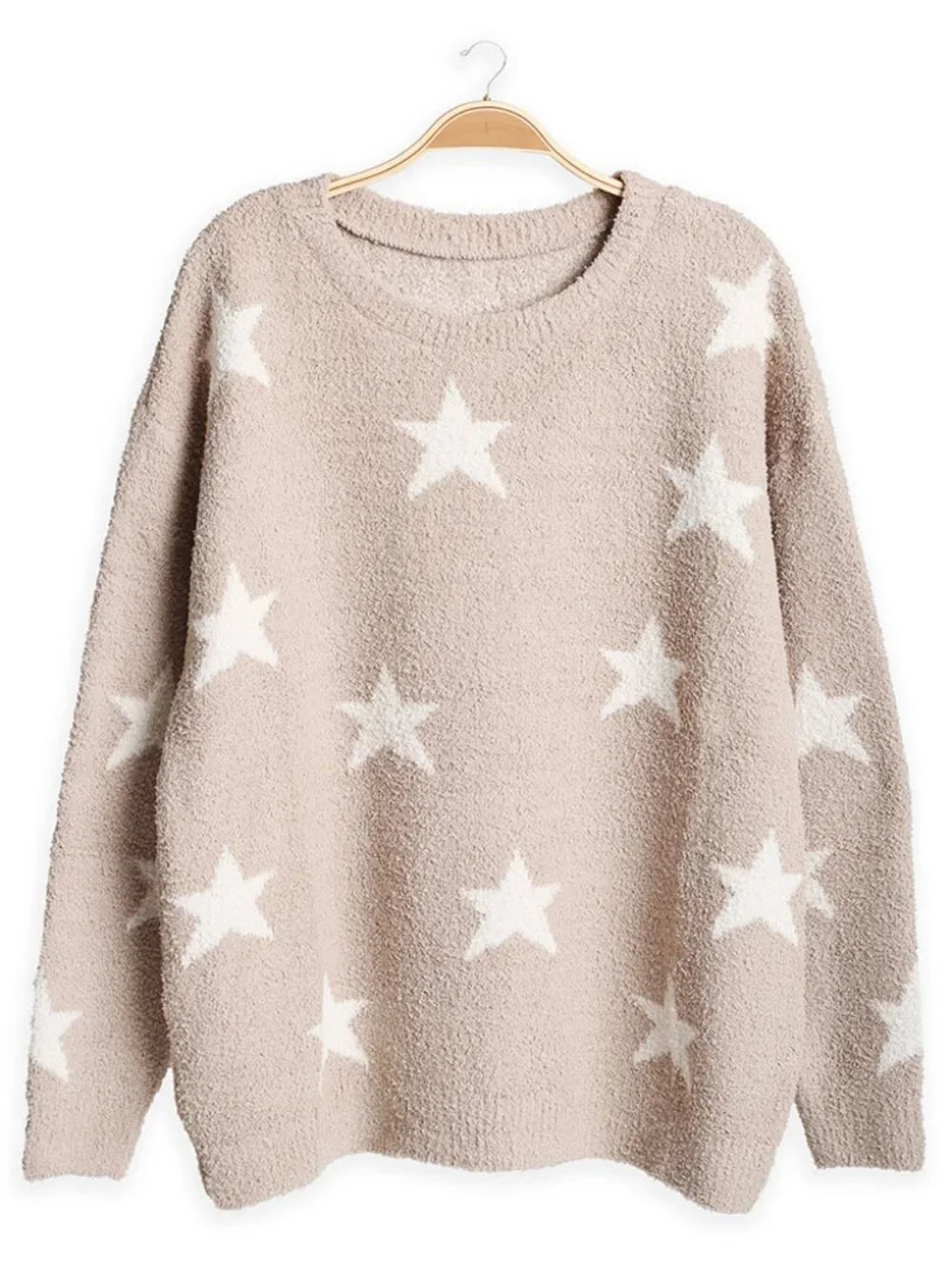 Star Pattern Crew Neck Sweater